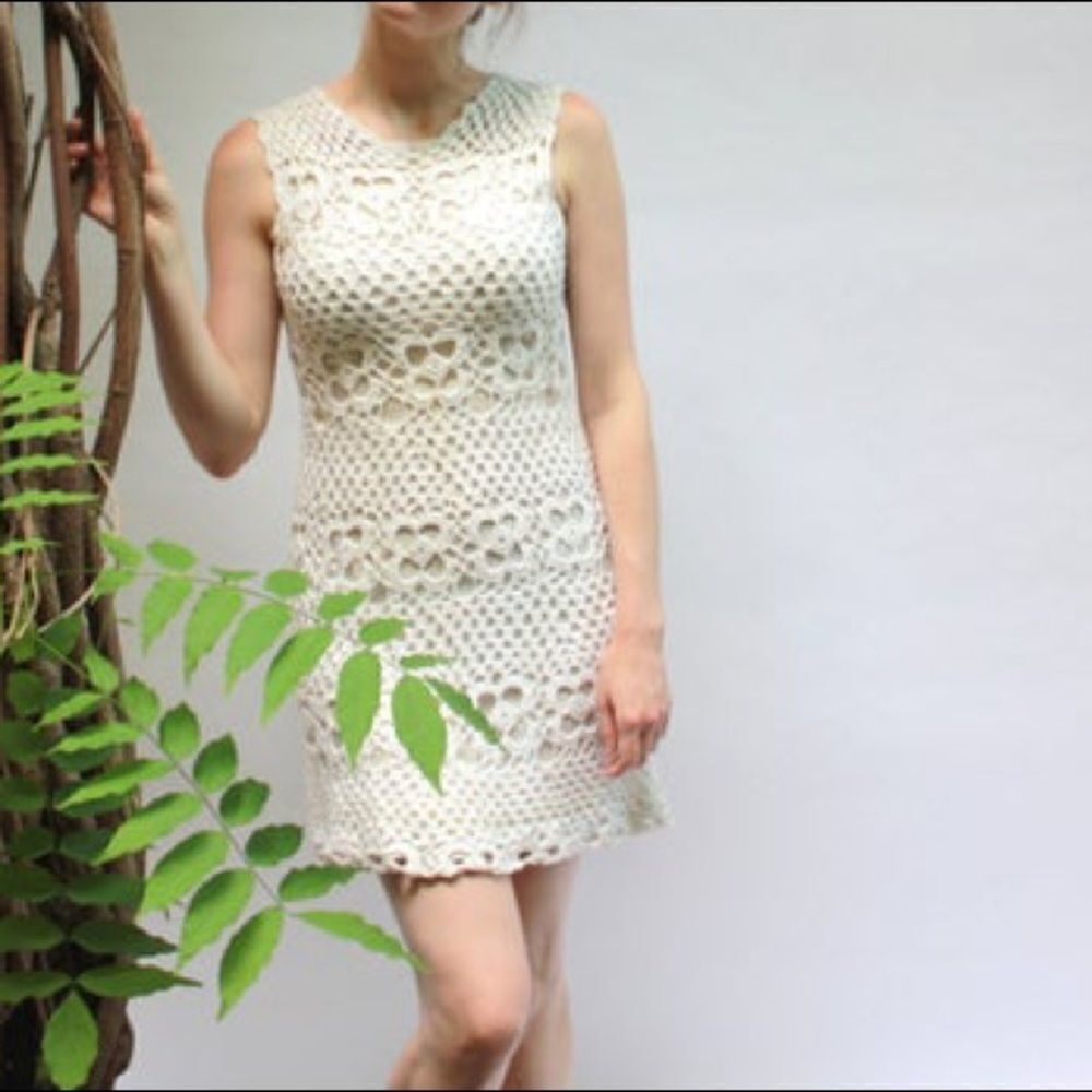 ✨ Olivia Sky
Cream Crochet Short Casual Dress✨